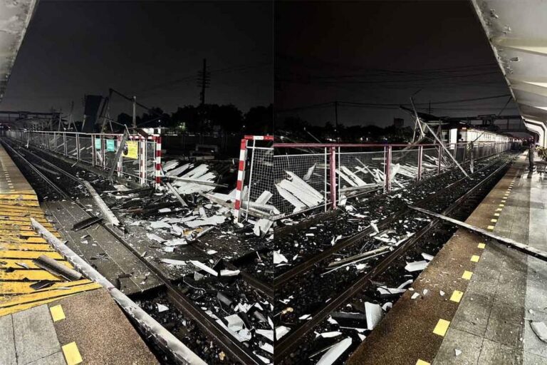 【タイ・ナコンラチャシーマ】強風で駅舎屋根が70m損壊