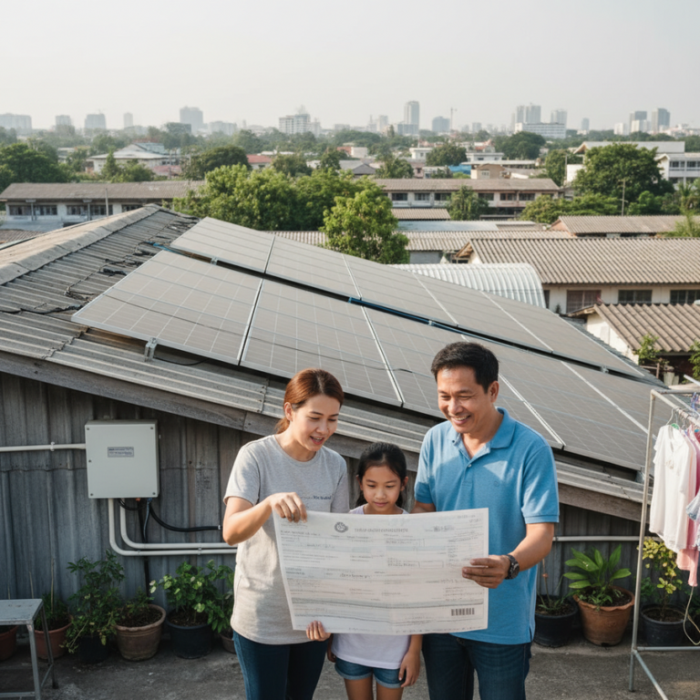 バンコク、家庭の電気料金引き下げと屋上ソーラー促進