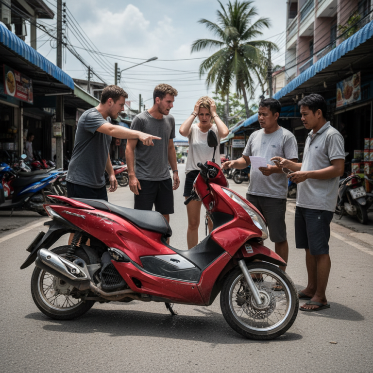 【プーケット】外国人観光客がバイク破壊