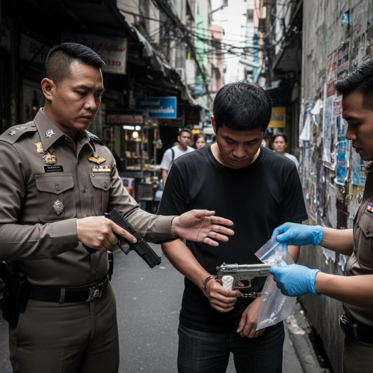 【バンコク】警察官の支給銃、中国人容疑者の手に