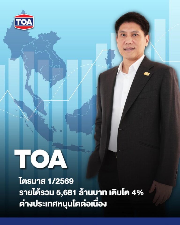 タイ大手TOAペイント、第1四半期に30%増益達成