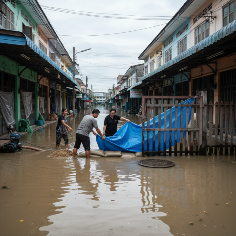 【タイ・ハットヤイ】堤防未修復で住民不安、洪水シーズン目前