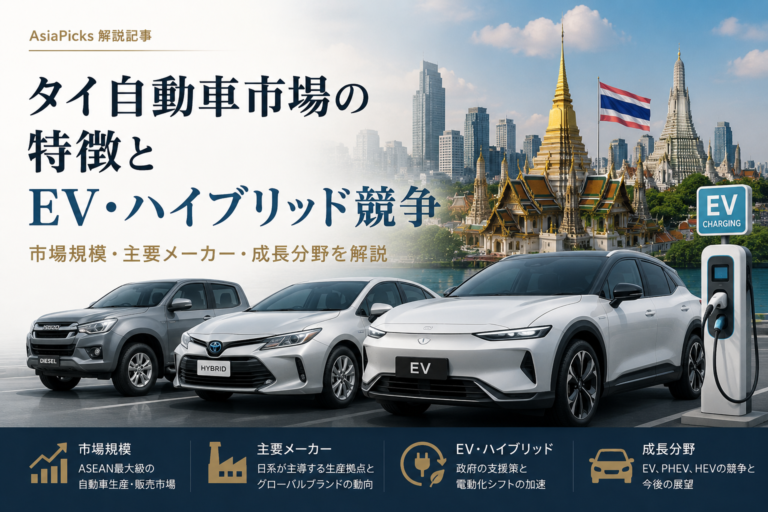 タイ自動車市場の特徴とEV・ハイブリッド競争