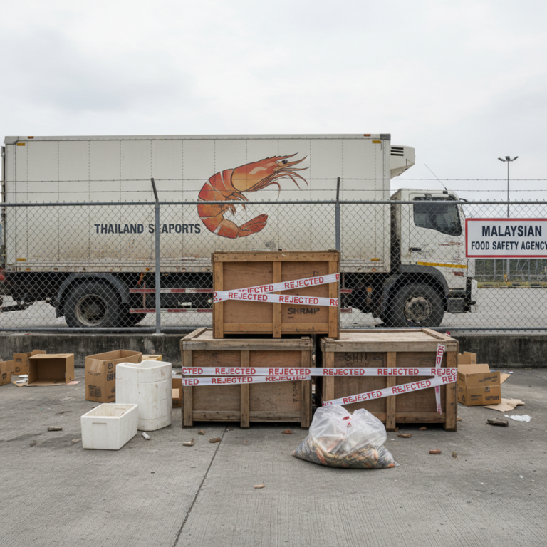 タイ産エビ、マレーシアで輸入停止措置