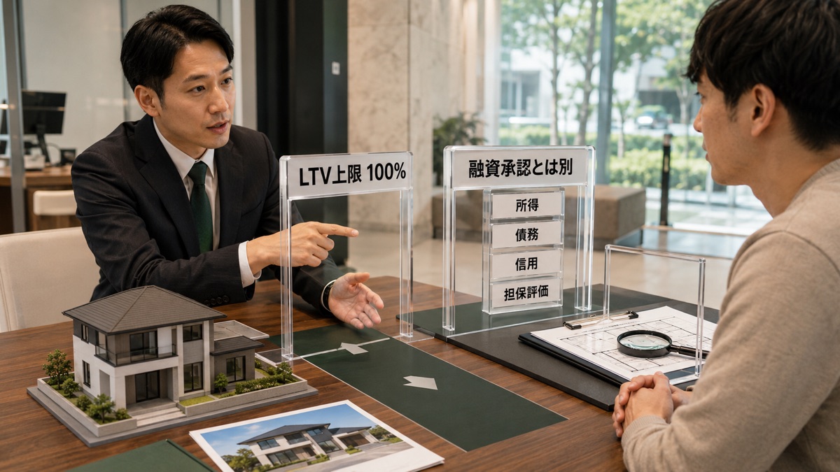 タイの銀行でLTV上限と所得・債務・担保評価による住宅ローン審査を分けて確認する場面