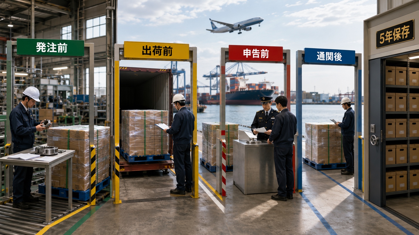 タイ向け初回貨物を発注前、出荷前、申告前、通関後の4段階で確認する物流チーム