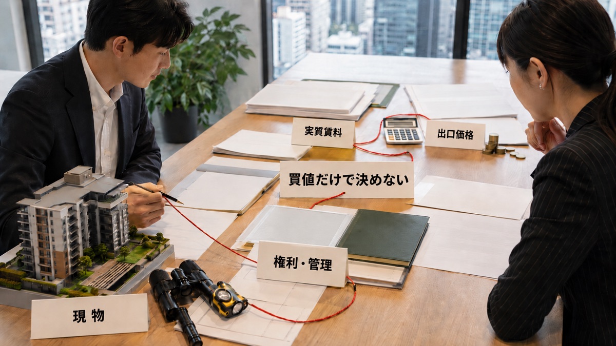 タイの住宅購入で物件実査・登記書類・賃料・出口価格を一つの机上で確認する買主と専門家