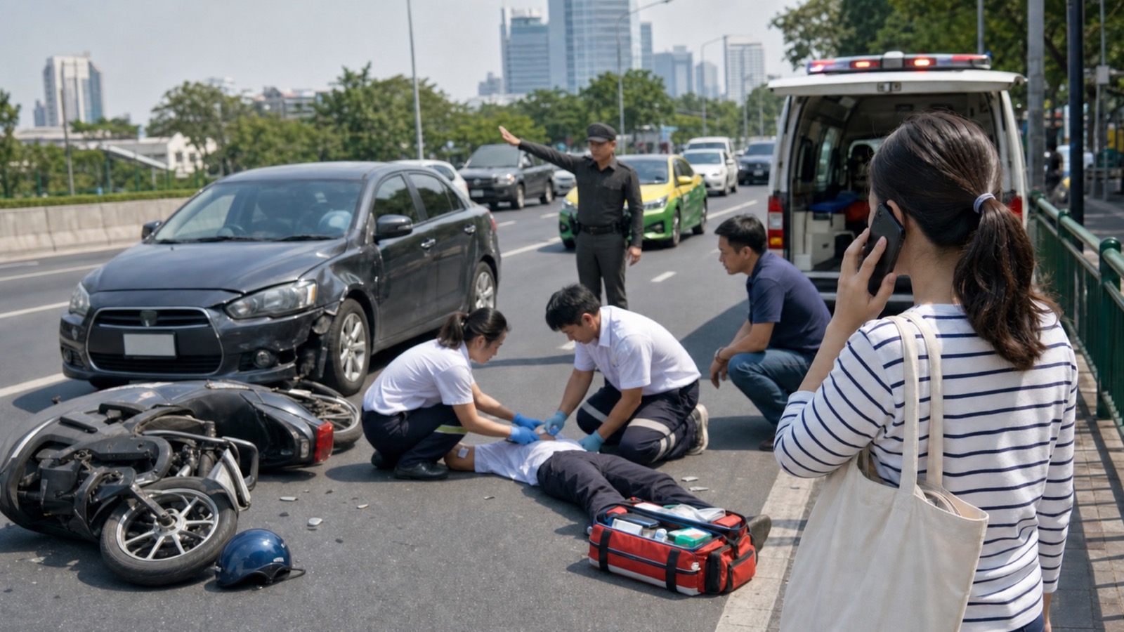 タイで交通事故・バイク事故に遭ったら【2026年】警察・救急・保険の対応