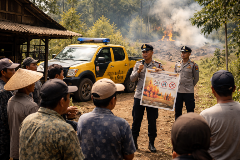 【インドネシア各地】警察が山火事予防に403人派遣